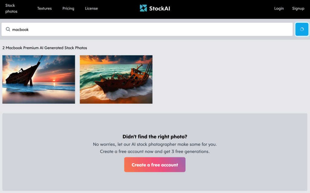 StockAI 用AI人工智慧產生的免費圖片圖庫，還能立即線上生成