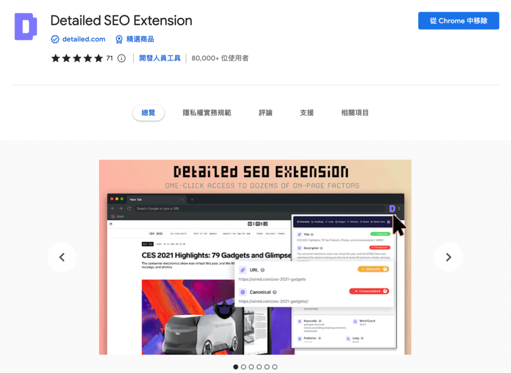 Detailed SEO Extension