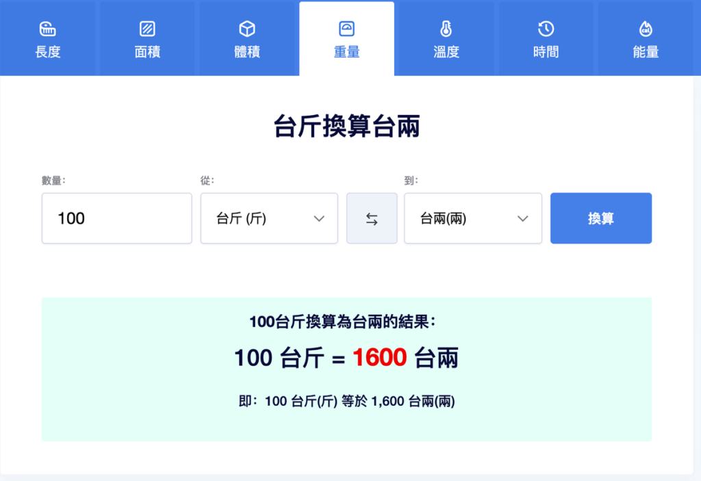 免費線上單位轉換器,長度重量溫度時間面積體積能量都可換算! 免費線上單位轉換器,長度重量溫度時間面積體積能量都可換算!