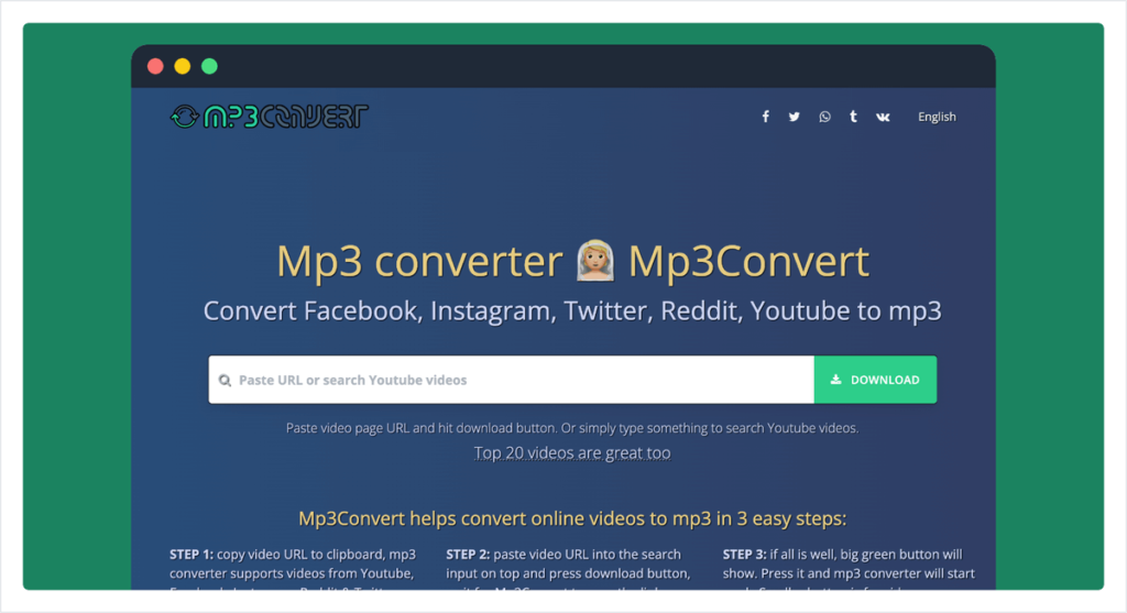 Mp3Converter 線上下載 Youtube/臉書/IG 影片