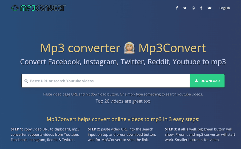 Mp3Converter 線上 Youtube/臉書/IG 影片轉成MP3/MP4 下載