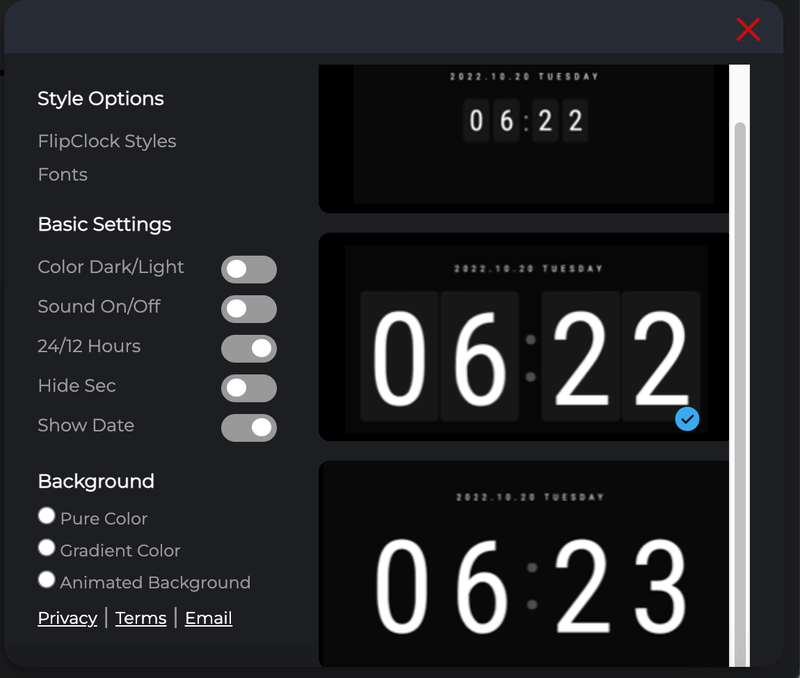 FlipClocker 免費線上時鐘，在網頁全螢幕顯示時間日期