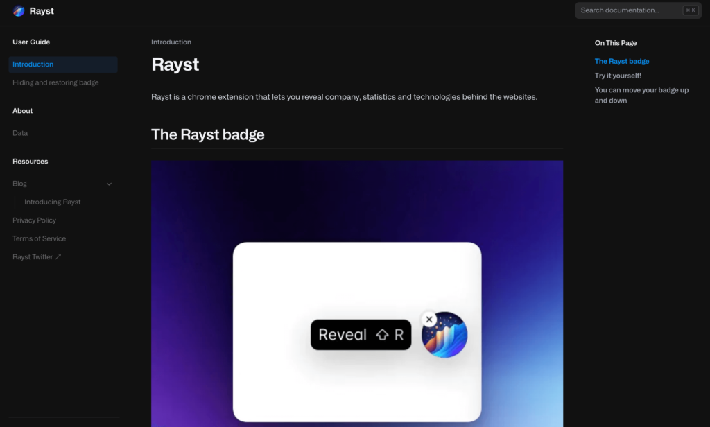 Rayst 一鍵顯示網站背後的技術服務與流量
