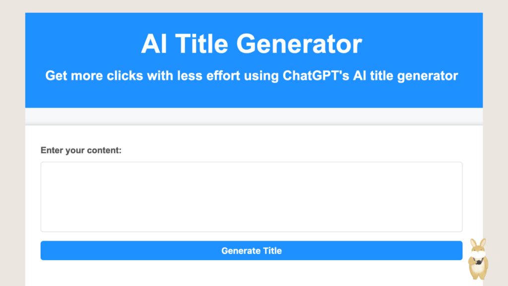 AI Title Generator 文章標題產生器