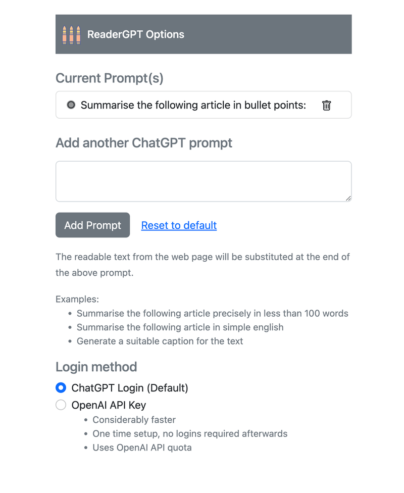 ReaderGPT 用 ChatGPT 一鍵摘要網頁內容重點，還可自訂摘要方式