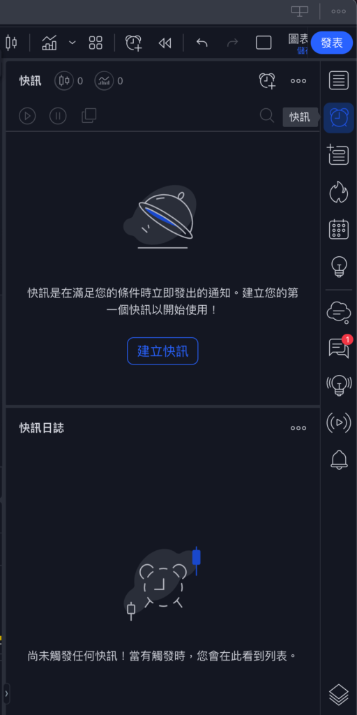 Tradingview 快訊怎麼用？在滿足條件時於盤面發出通知與提示！