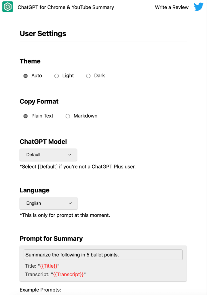 ChatGPT for Chrome & YouTube Summary 線上獲取 YouTube 字幕並丟到 ChatGPT 總結內容（外掛）