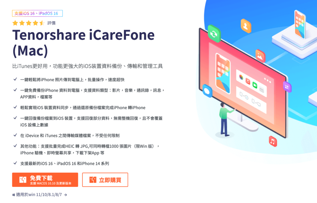 iPhone 照片如何一鍵備份到隨身碟、硬碟？教你用 Tenorshare iCareFone