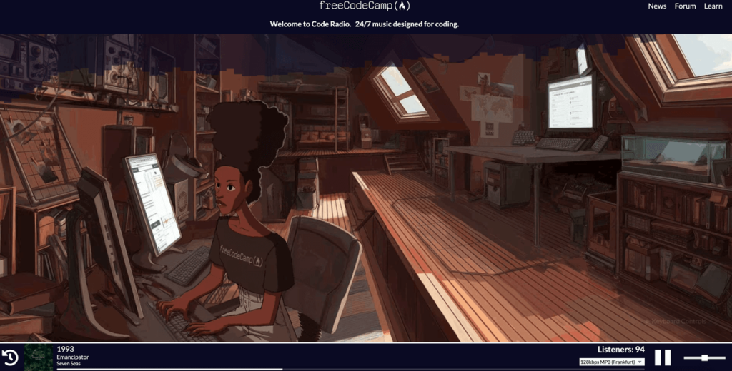 freeCodeCamp：Lo-Fi 風音樂電台，播放背景音樂專注工作