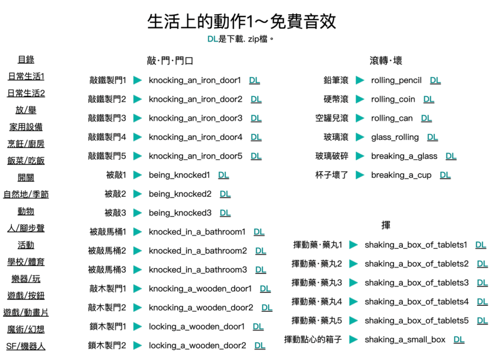 小森平的免費下載音效：各種類型音效素材免費下載MP3