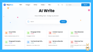 TinyWow AI Write 人工智慧 AI 寫作線上工具
