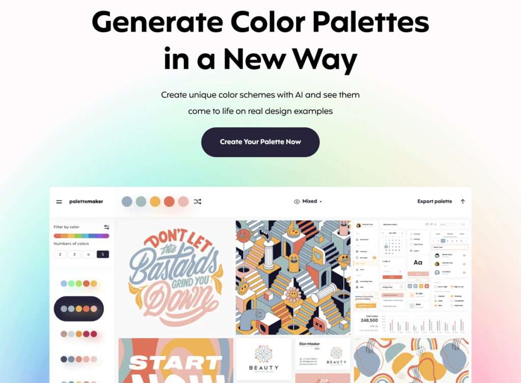 Palette Maker 免費線上配色工具