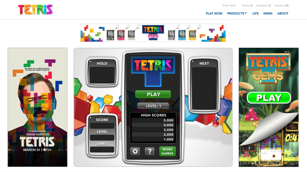 Tetris 線上免費玩俄羅斯方塊