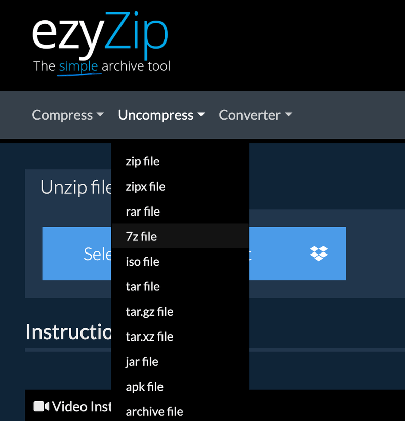 ezyZip 線上免費壓縮解壓縮工具,支援rar/zip/7z/tar 多種解壓縮格式 ezyZip 線上免費壓縮解壓縮工具,支援rar/zip/7z/tar 多種解壓縮格式