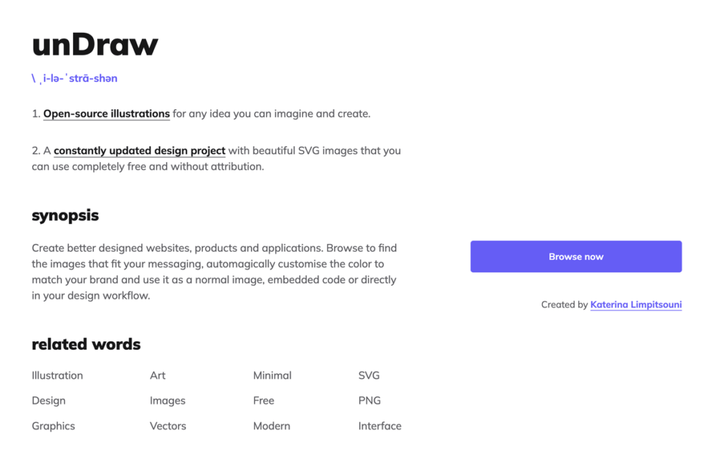 unDraw 扁平化設計圖庫，圖片圖示素材免費下載