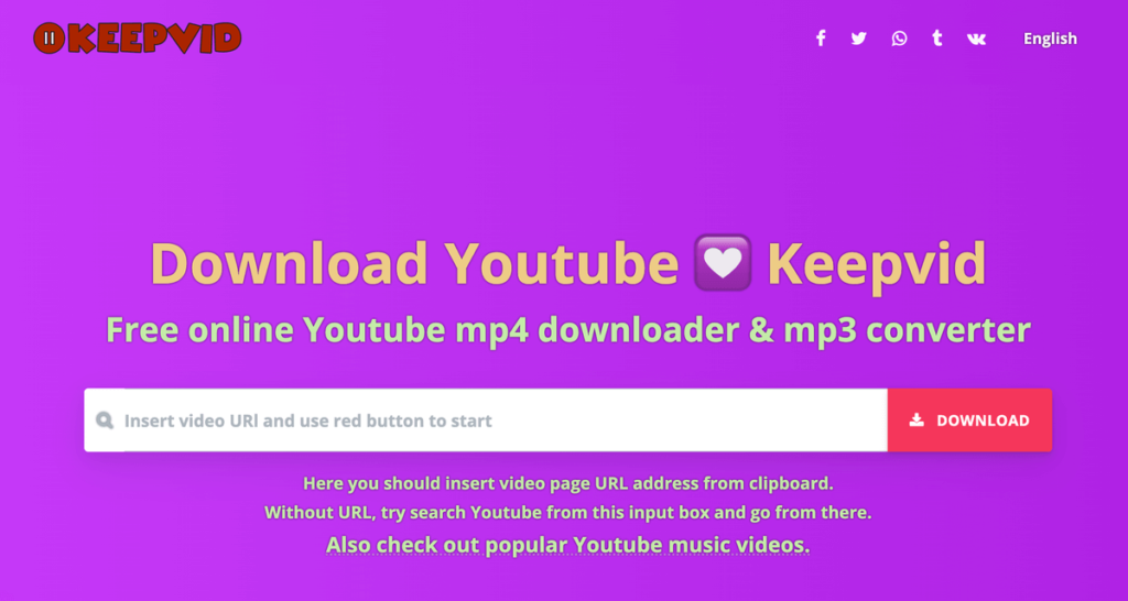 Keepvid 社交網站影片下載器，YT/FB/IG/推特都支援，轉成MP4/MP3下載