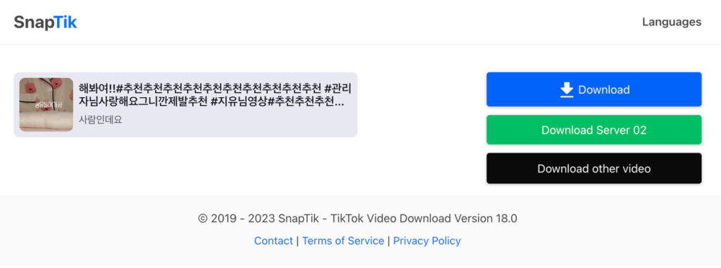 SnapTik 免費抖音影片下載工具，Tiktok 無浮水印高畫質影片下載