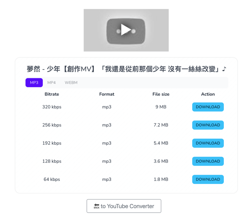 YGC 線上 YouTube 影片下載工具，支援1080p影片與320Kbps 音樂MP3下載