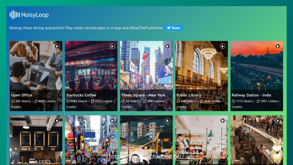 NoisyLoop 線上城市噪音播放網站