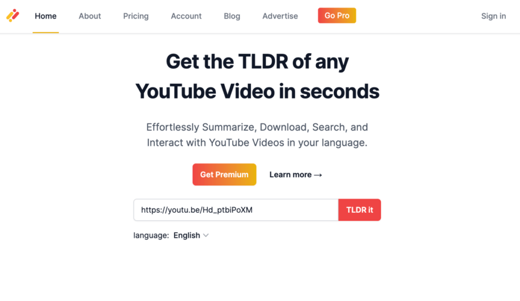 you-tldr 將 Youtube 影片整理成內容摘要，可以下載成字幕 .CSV 格式