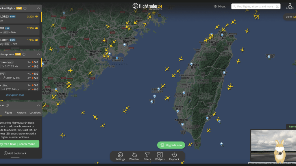 Flightradar24 查詢飛機航線圖