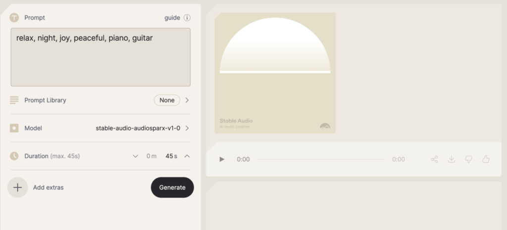 Stable Audio 以 AI 線上生成免費音樂並下載，輸入 prompt 製作無版權音樂！