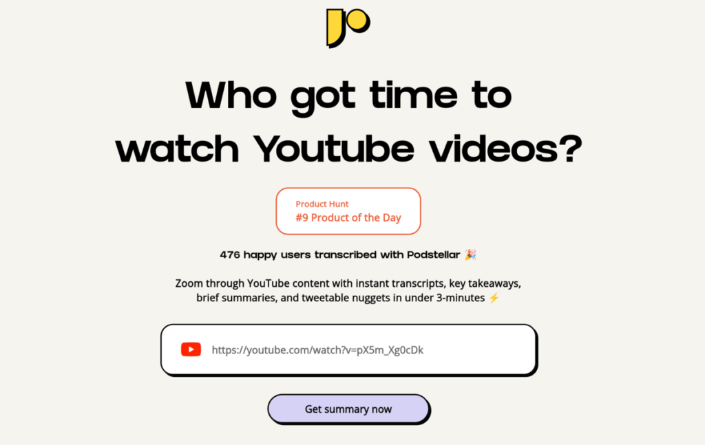 Podstellar 免費將 YouTube 影片轉成文字重點摘要,還可下載逐字稿 Podstellar 免費將 YouTube 影片轉成文字重點摘要,還可下載逐字稿