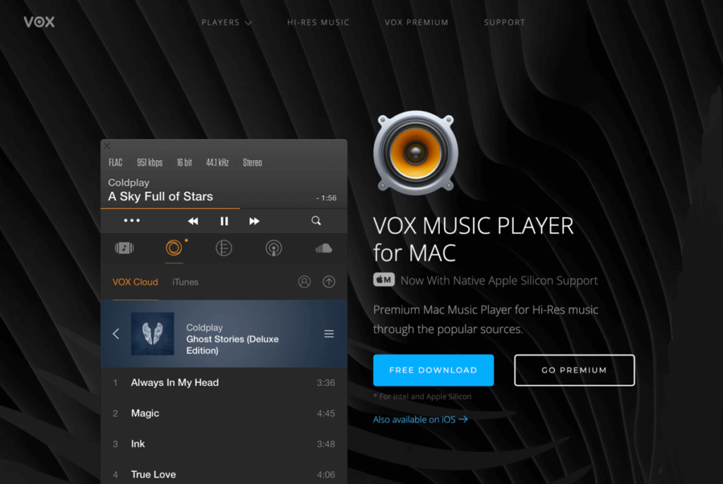 Vox Music Player 免費 MAC 音樂播放器，可自訂播放列表跟精選歌單