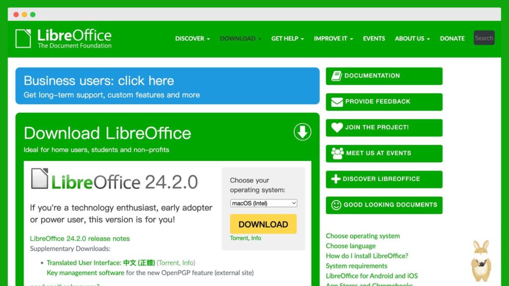 如何在 MAC 電腦上安裝 LibreOffice 文書處理軟體？