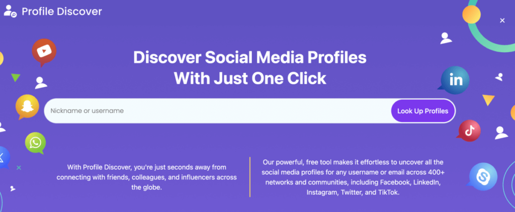 Profile Discover 一鍵搜尋特定使用者名稱在400多個社交網站上的帳號！