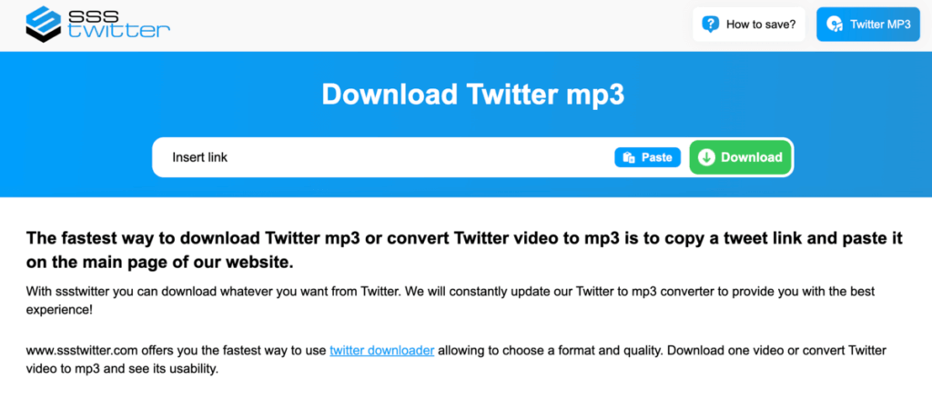 SSSTwitter 免費 Twitter/X 影片下載工具,支援 MP4/MP3下載 SSSTwitter 免費 Twitter/X 影片下載工具,支援 MP4/MP3下載