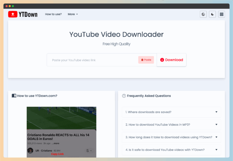 YTDown 免費 YouTube 影片音樂下載工具