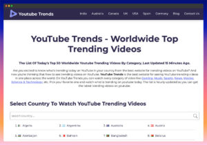 YTTrendz 追蹤 Youtube 每日最熱門各國影片
