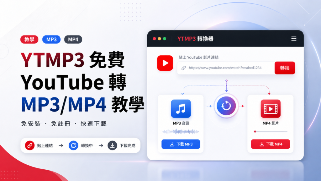 YTMP3 免費 YouTube 轉 MP3/MP4 教學！免安裝、免註冊即可下載YT影片