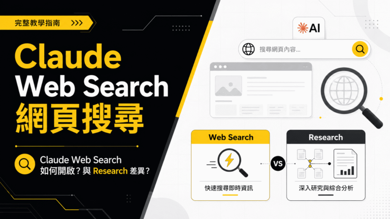 Claude Web Search 網頁搜尋教學:如何開啟?與 Research 差異? Claude Web Search 網頁搜尋教學:如何開啟?與 Research 差異?