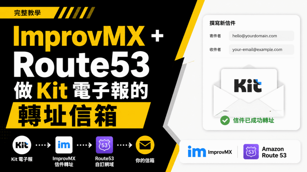 用 ImprovMX + Route53 做 Kit 電子報信箱的轉址信箱 用 ImprovMX + Route53 做 Kit 電子報信箱的轉址信箱