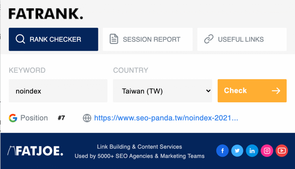 FATRank 關鍵字排名查詢工具,一鍵查詢搜尋結果排名 FATRank 關鍵字排名查詢工具,一鍵查詢搜尋結果排名